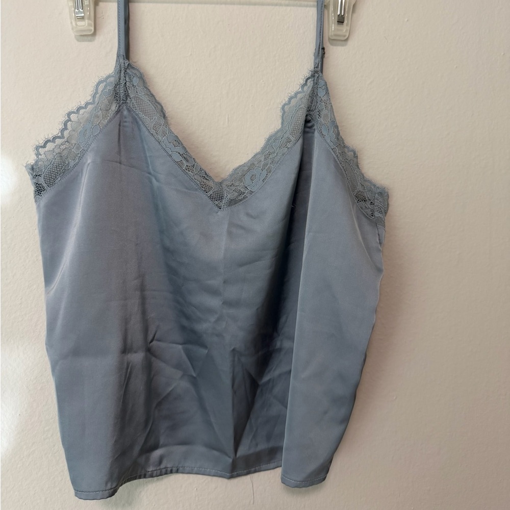 Elegant Lace Trim Camisole in Blue